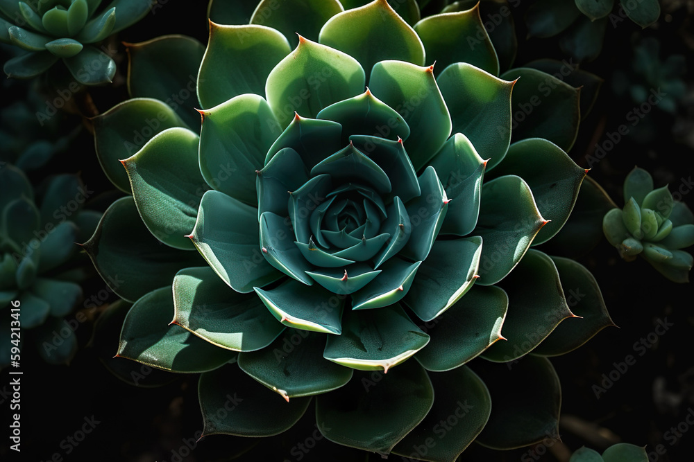 Closeup Beautiful succulent plant. Generative Ai Closeup Beautiful succulent plant. Generative Ai