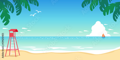 Landscape with summer coast and thunderheads