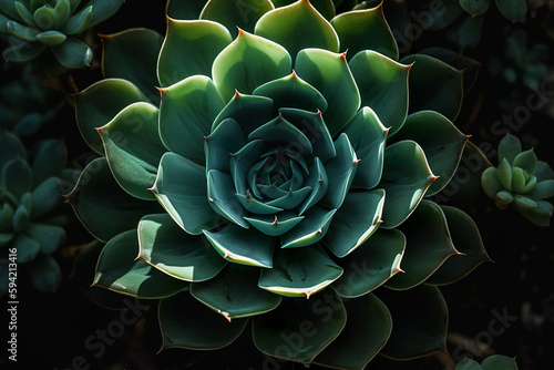 Closeup Beautiful succulent plant. Generative Ai