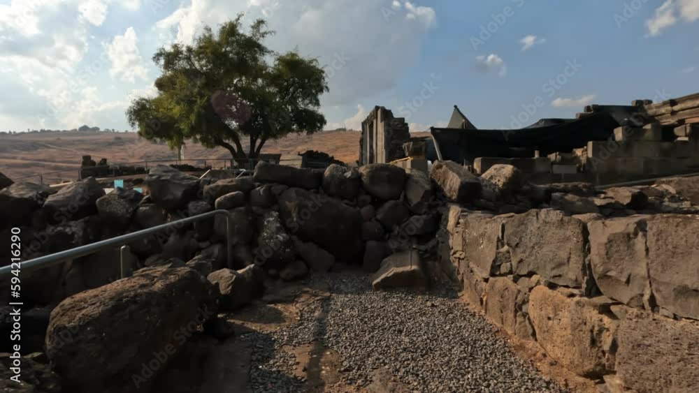 The archaeological site Korazim - an ancient neighborhood of black ...