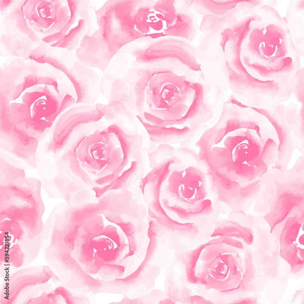 Seamless pattern with red, pink watercolor roses. Endless design for wallpaper, fabric, backdrop. Seamless pattern with red, pink watercolor roses. Endless design for wallpaper, fabric, backdrop.