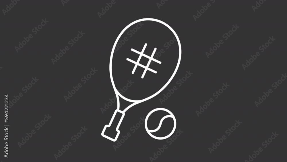 Racket sports animated loader. Hit ball with paddle. Loop HD video with ...