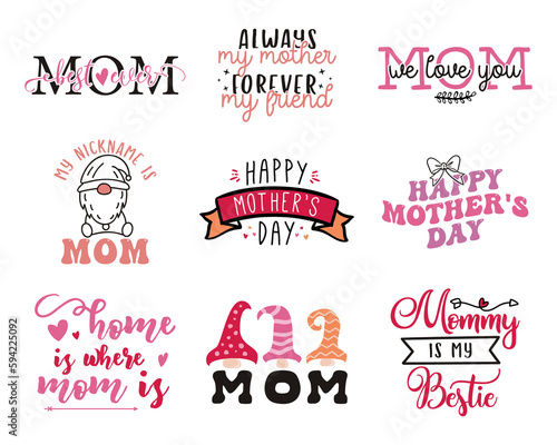 Mothers Day Set  mother day quotes label. Holiday t shirt sticker bundle. Mom emblems