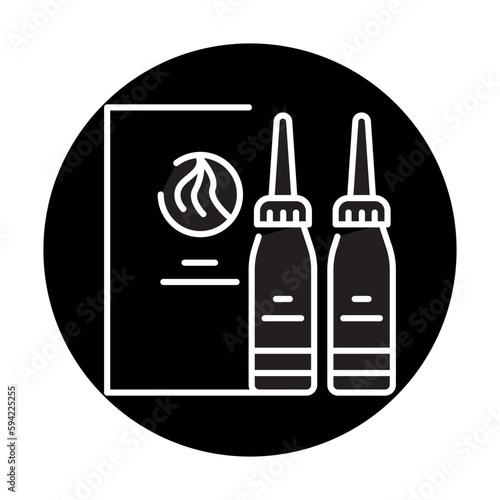Perm products and .hair straightener color line icon. Pictogram for web page