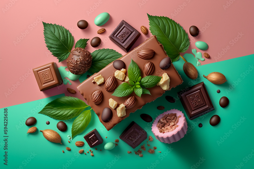 Tasty chocolade, super photo realistic background. Generative ai illustration Tasty chocolade, super photo realistic background. Generative ai illustration