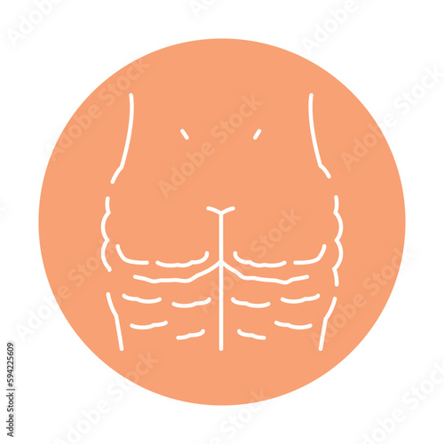 Cellulite color line icon. Human diseases.