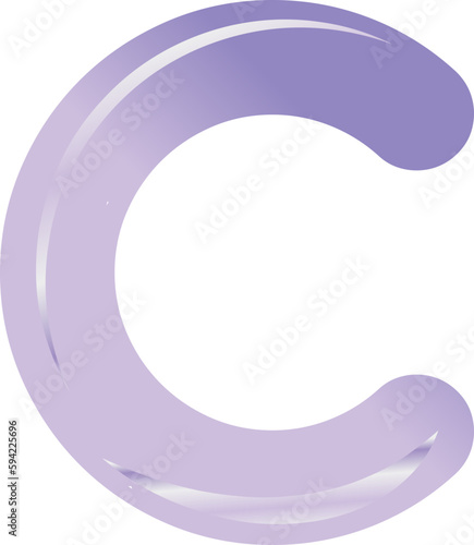 Purple bold alphabet letter C