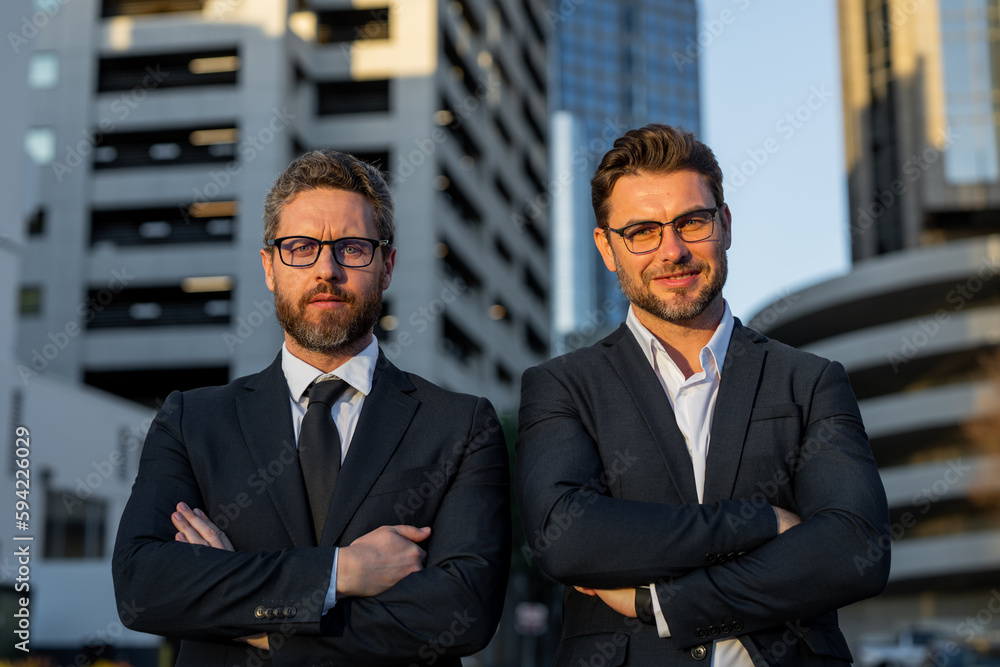 Successful business men posing outdoor in american city street. Advertising for businessman success. Top managers, politics. Two business teams. Business teams man growth strategy. Business Successful business men posing outdoor in american city street. Advertising for businessman success. Top managers, politics. Two business teams. Business teams man growth strategy. Business