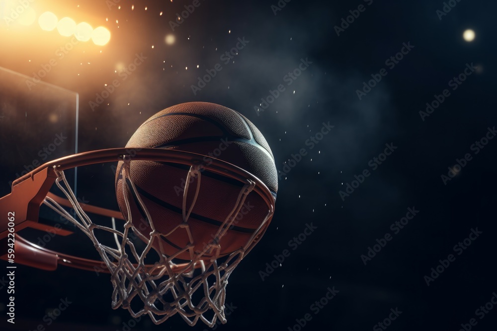 Basketball play banner. Generate Ai
