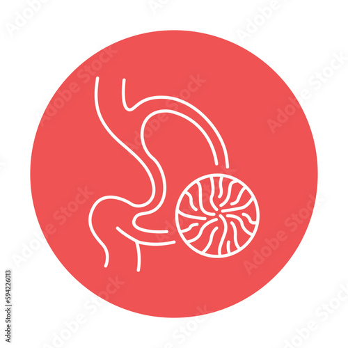 Gastric ulcer color line icon. Human diseases.