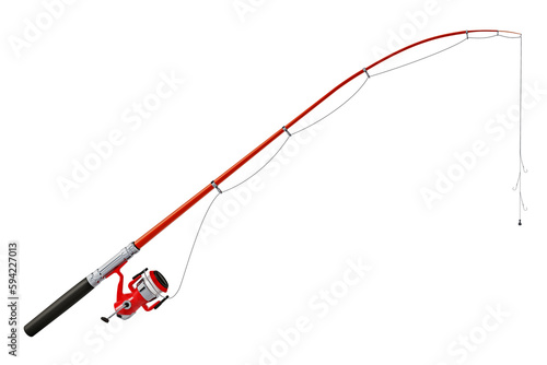 Canvas Print Fishing rod isolated on transparent background. 3D illustration