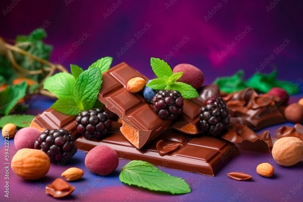 Tasty chocolade, super photo realistic background. Generative ai illustration Tasty chocolade, super photo realistic background. Generative ai illustration