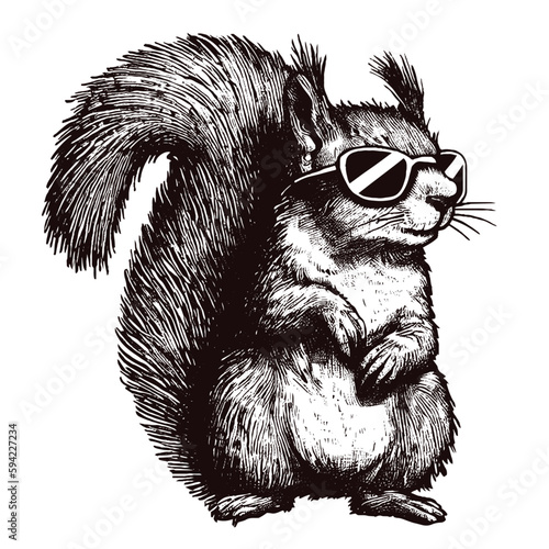  squirrel wearing sunglasses illustration