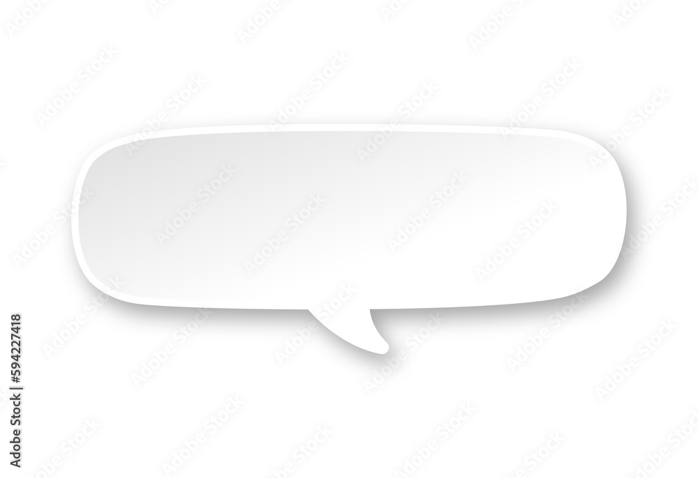 White 3D paper speech bubble. Simple minimal thought balloon infographic design element White 3D paper speech bubble. Simple minimal thought balloon infographic design element