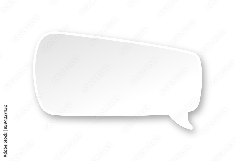 White 3D paper speech bubble. Simple minimal thought balloon infographic design element White 3D paper speech bubble. Simple minimal thought balloon infographic design element