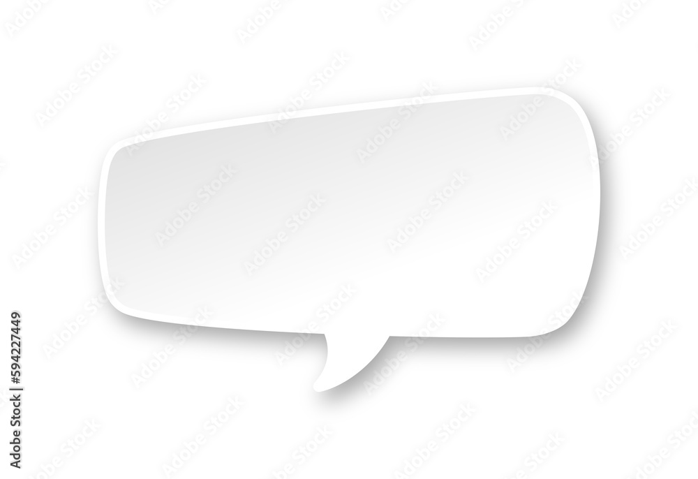 White 3D paper speech bubble. Simple minimal thought balloon infographic design element White 3D paper speech bubble. Simple minimal thought balloon infographic design element