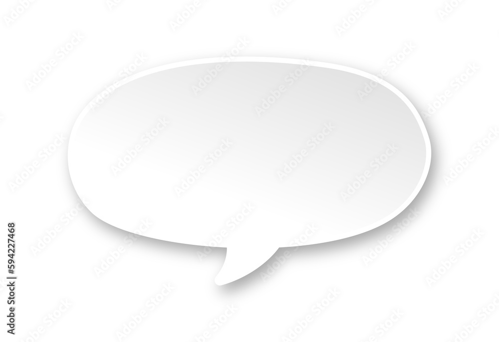 White 3D paper speech bubble. Simple minimal thought balloon infographic design element White 3D paper speech bubble. Simple minimal thought balloon infographic design element
