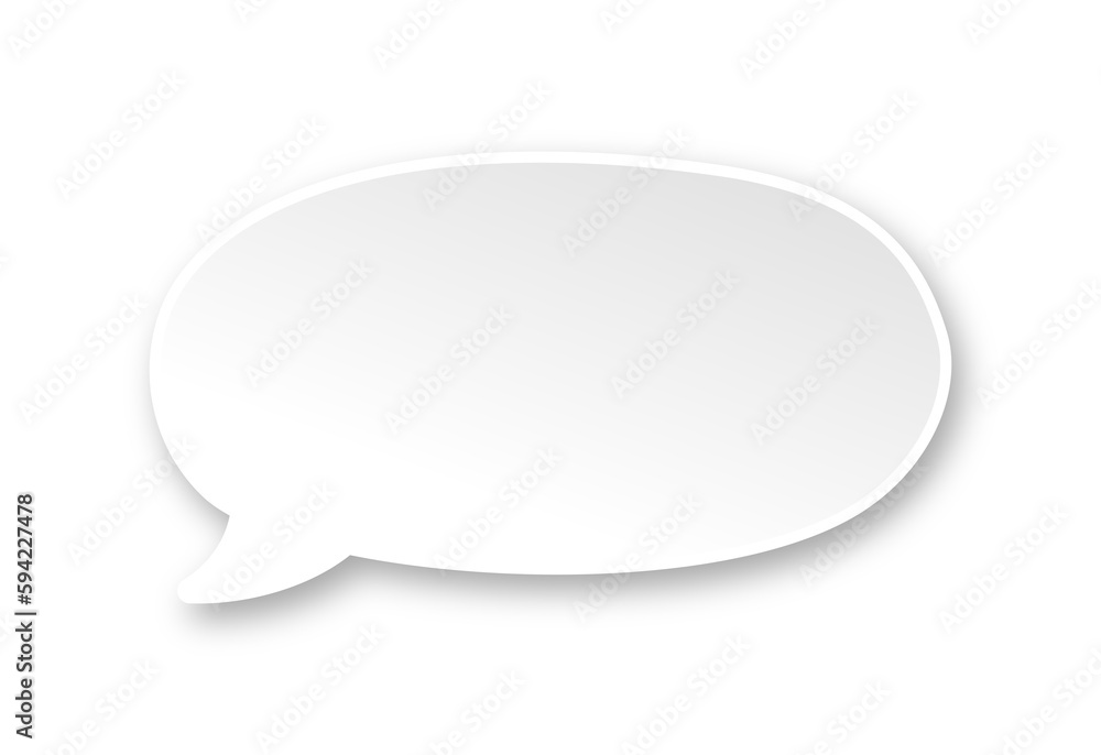 White 3D paper speech bubble. Simple minimal thought balloon infographic design element White 3D paper speech bubble. Simple minimal thought balloon infographic design element