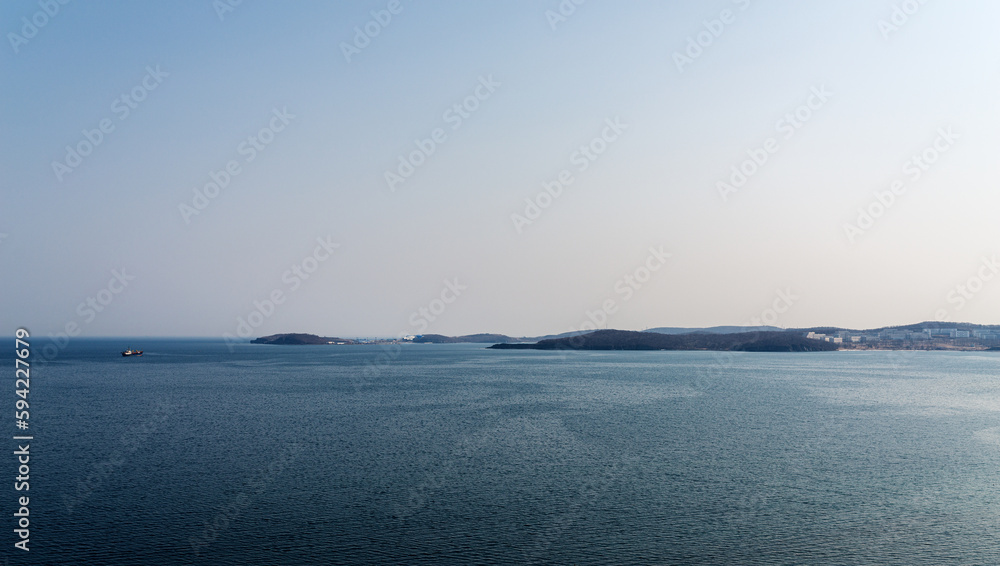 Seascape the background of the daylight sky. Seascape the background of the daylight sky.