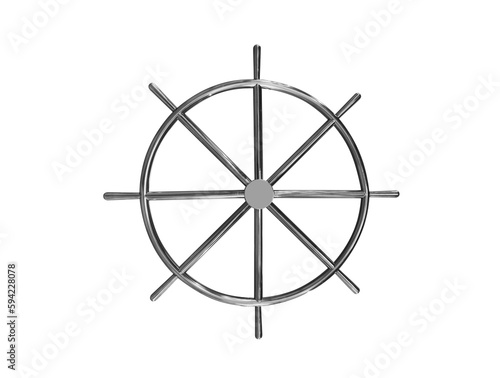 Obraz na plátně Ship steering wheel isolated on white background