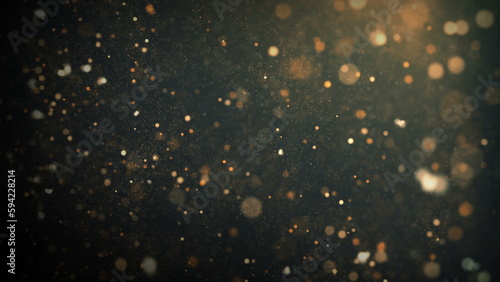 Dust Particles, random motion of particles.On beatiful relaxing Background. Glittering Particles With Bokeh in volumetric light