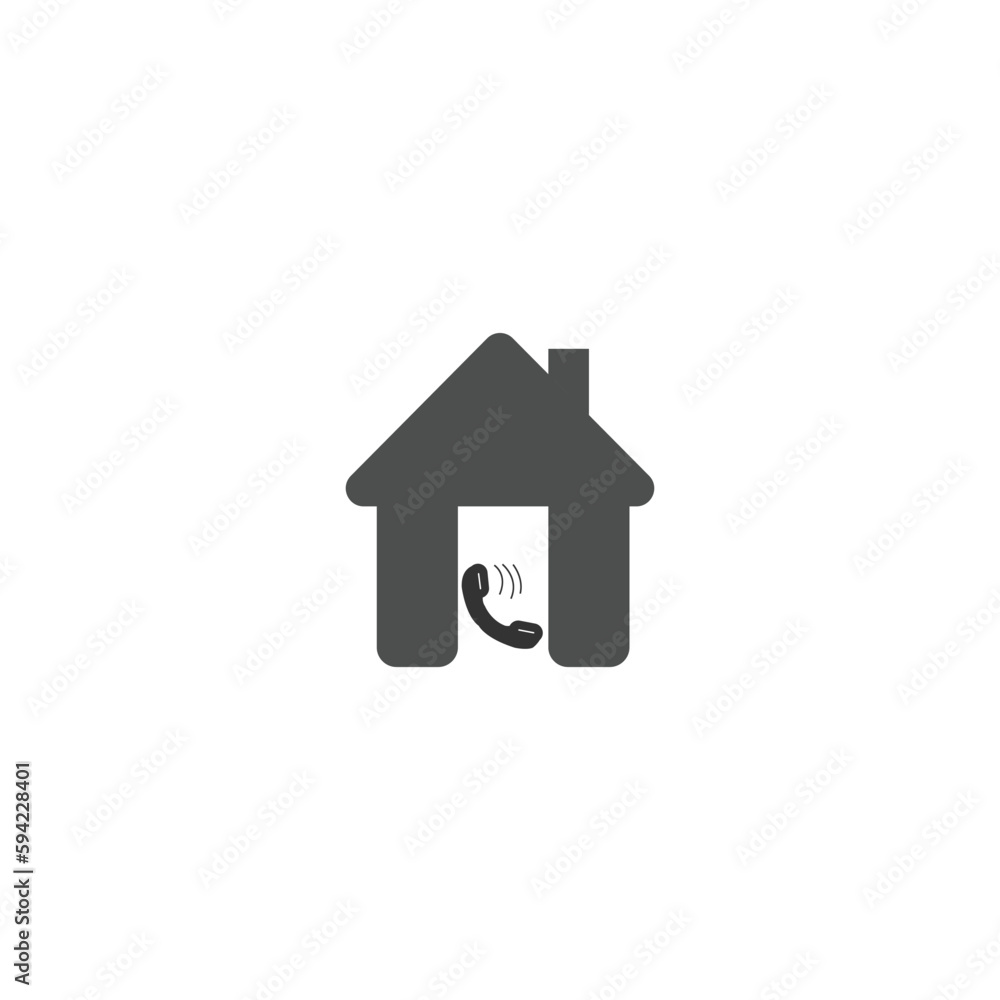 Fototapeta premium Vector Stock House Phone Icon Hotel Telephone Number