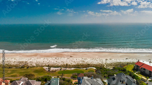 Amazing aerial view of Amelia Island from drone, Florida - USA