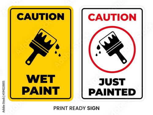 Wet paint, just painted print ready sign vector
