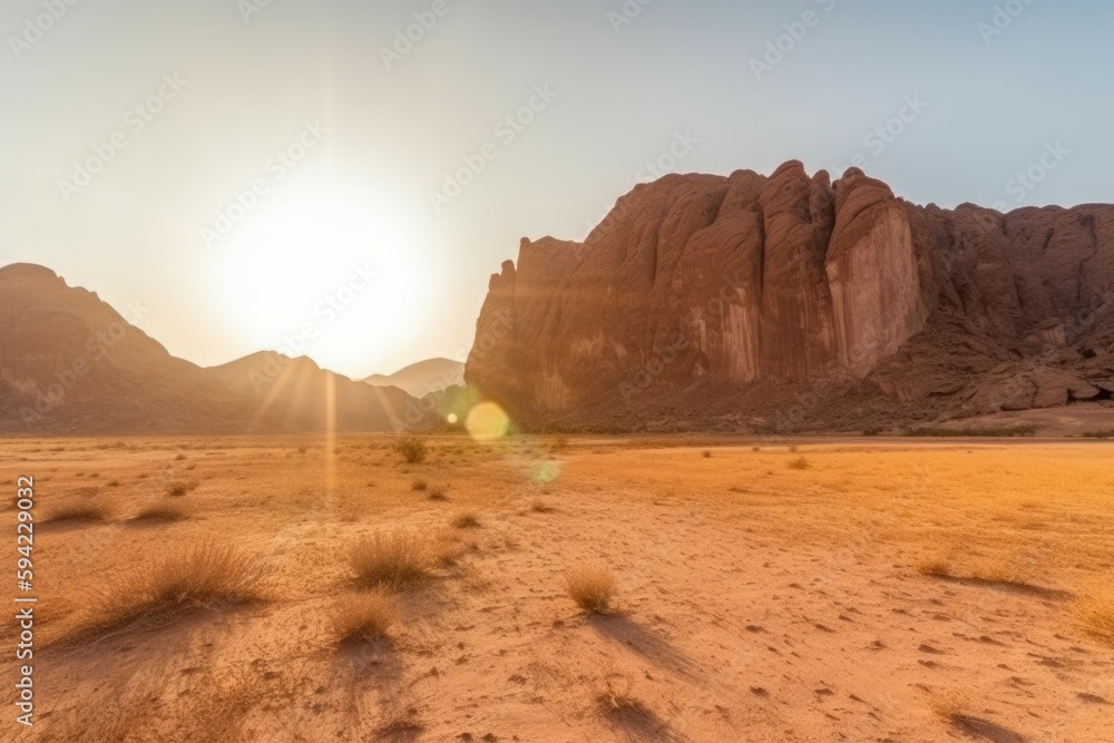 Desert summer mountain. Generate Ai