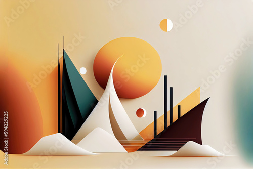 Abstract minimalist wallpaper background illustration (Generative AI)