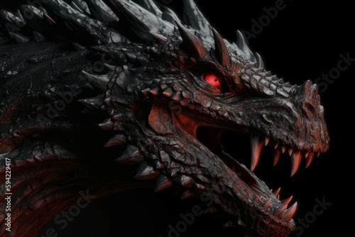 Dragon head closeup. Generate Ai