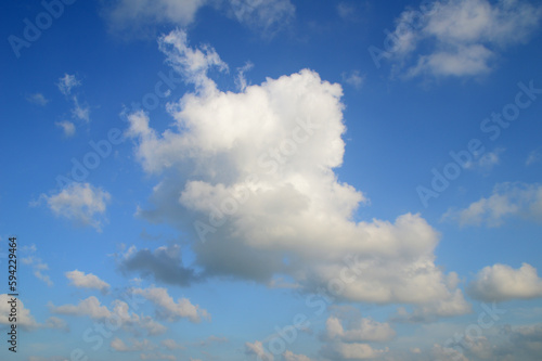 white fluffy clouds in the blue sky