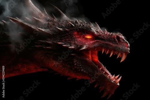 Dragon head fire. Generate Ai