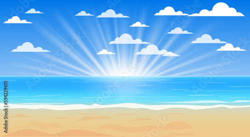landscape of the beach in sunset in summer	