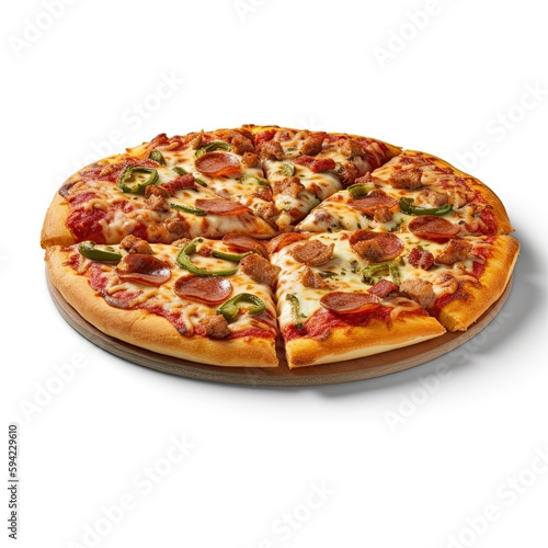 pizza isolated on white, ai generative