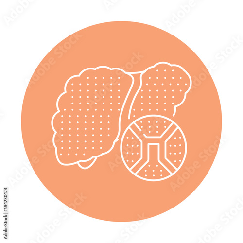 Liver cirrhosis color line icon. Human diseases.
