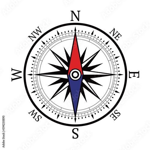 old style compass design, vector illustration