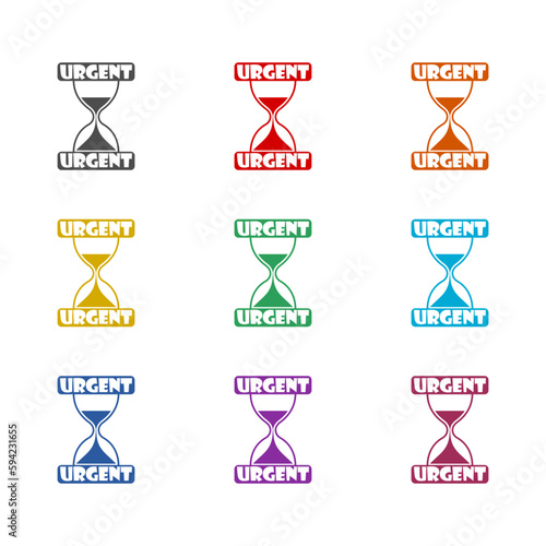 Urgent icon isolated on white background. Set icons colorful