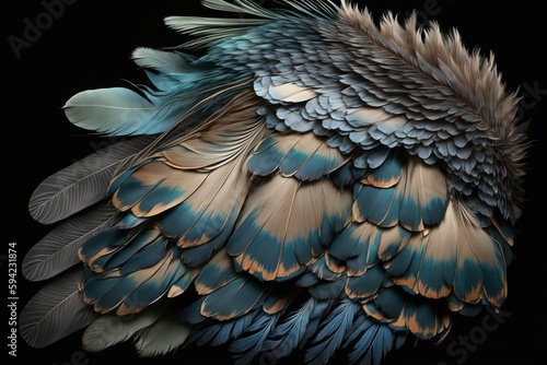 Stunning feathers. Gorgeous feathers realistic stunning. Beautiful feathers. Generative AI.