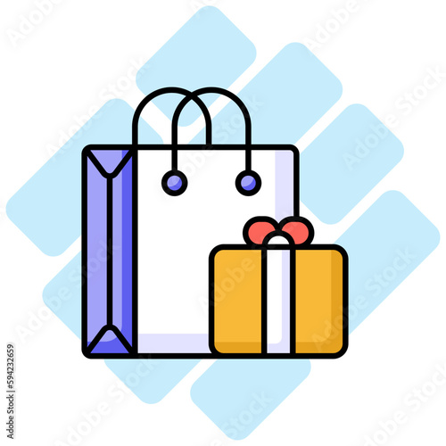 Gift hamper icon represent a decorative basket or box filled with various items, usually given as a present for special occasions