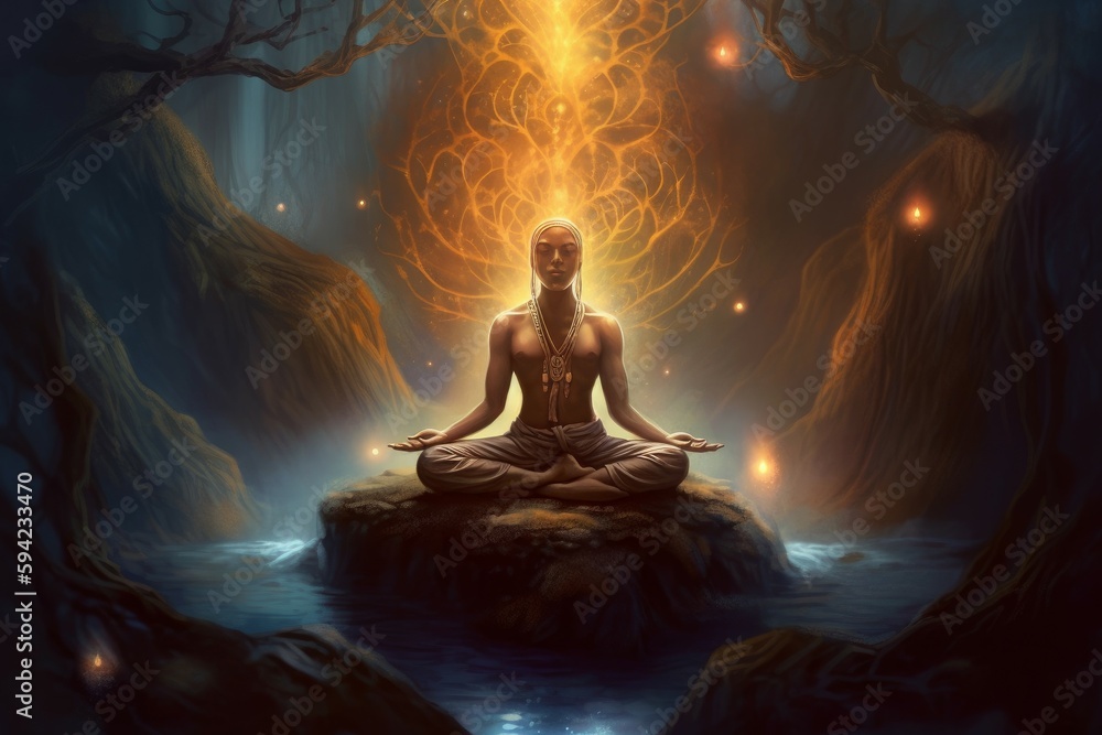 Forest meditation. Generate Ai