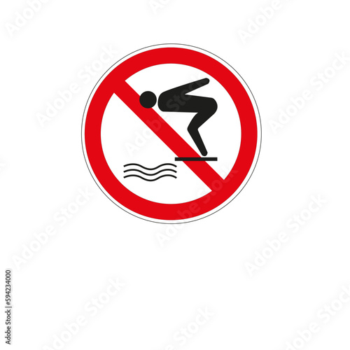 Panneau code de la navigation en eaux intérieures: Interdiction de baignade