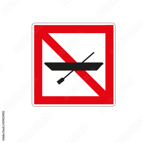 Panneau code de la navigation en eaux intérieures: Interdiction aux bateaux non motorisés