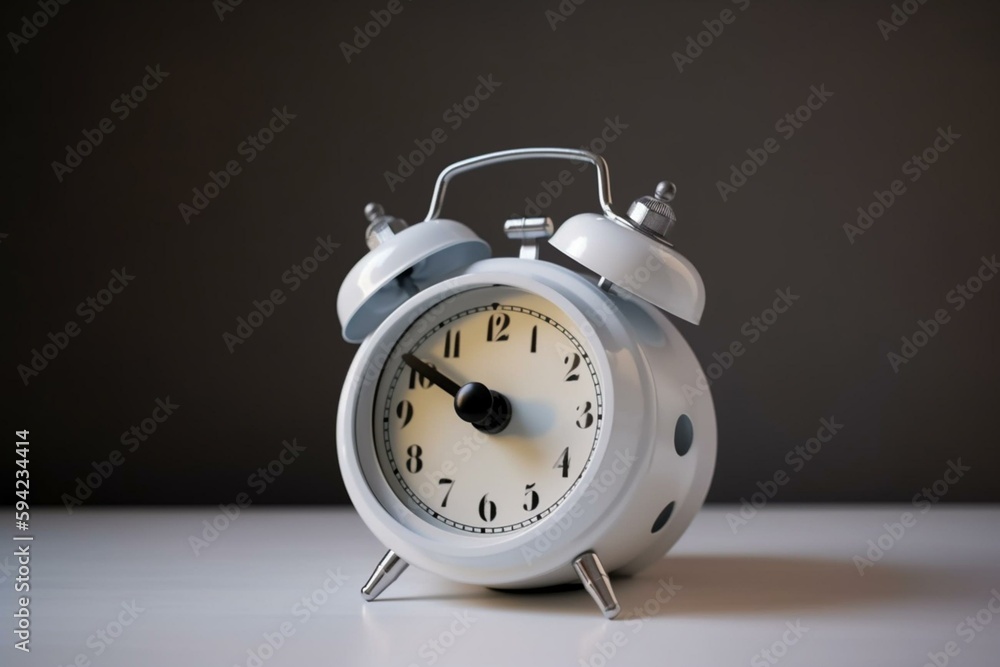 Mechanical alarm clock with face screams to wake you up. Generative AI