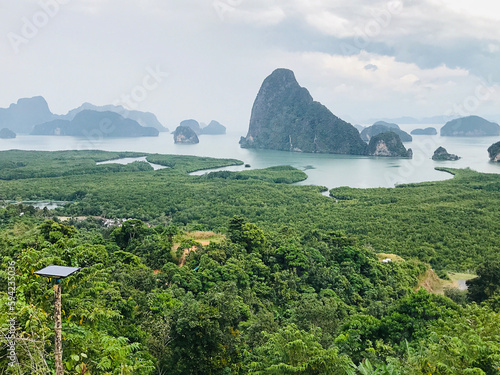 Landscape and scenery visible from Samet Nangshe in Phang Nga Province of Thailand.