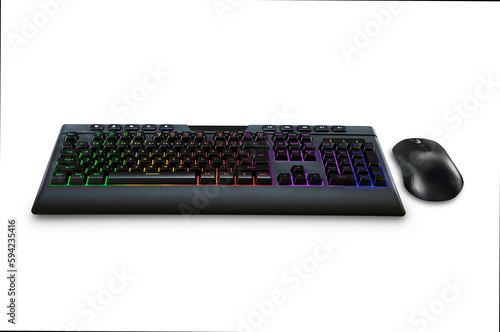 gamer keyboard on white background desktop