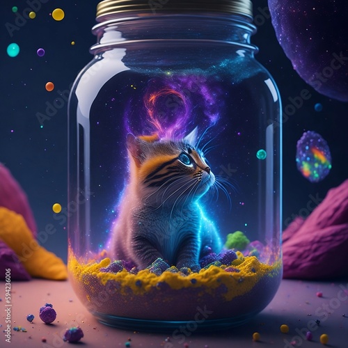 cat in the night, generated by AI © HRONIK