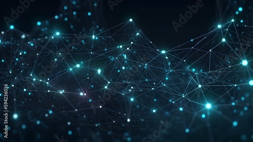 Wallpaper Mural Abstract image on a dark background, showcasing interconnected data points that represent digital transformation and big data. Advanced AI driven network systems for a high tech future. Generative AI Torontodigital.ca