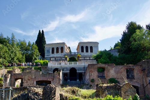 Canvas Print View of the Ruins of the Roman Forum and Palatine Hill including the home of Cae