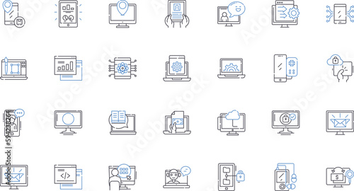 Gizmos line icons collection. Technology, Gadgets, Innovation, Electronics, Devices, Automaton, Robotics vector and linear illustration. Automation,Cutting-edge,Modern outline signs set